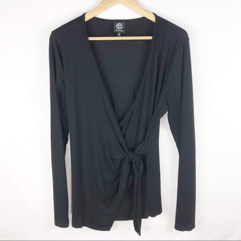 Bobeau Long Sleeve Wrap Top size M